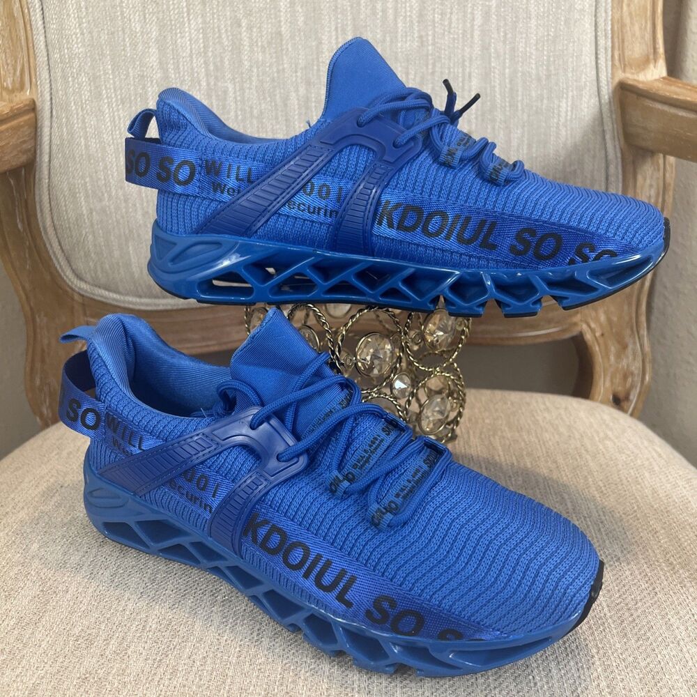 JUST SO SO Men's Athletic Sports Running royal Blue casual Sneaker EU 43 Size 10